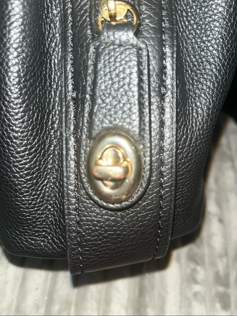 COACH Black & White Patterned Tote Bag with Black Trim